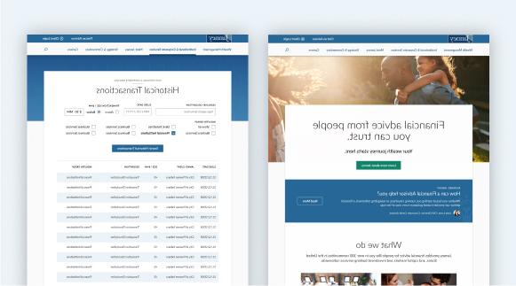 Screenshot of a desktop website for a financial company